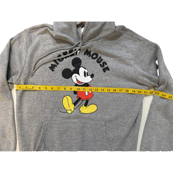 Disney Mickey Mouse Hoodie Mens Medium Gray Pullover Sweatshirt Cartoon Graphic - Picture 5 of 6
